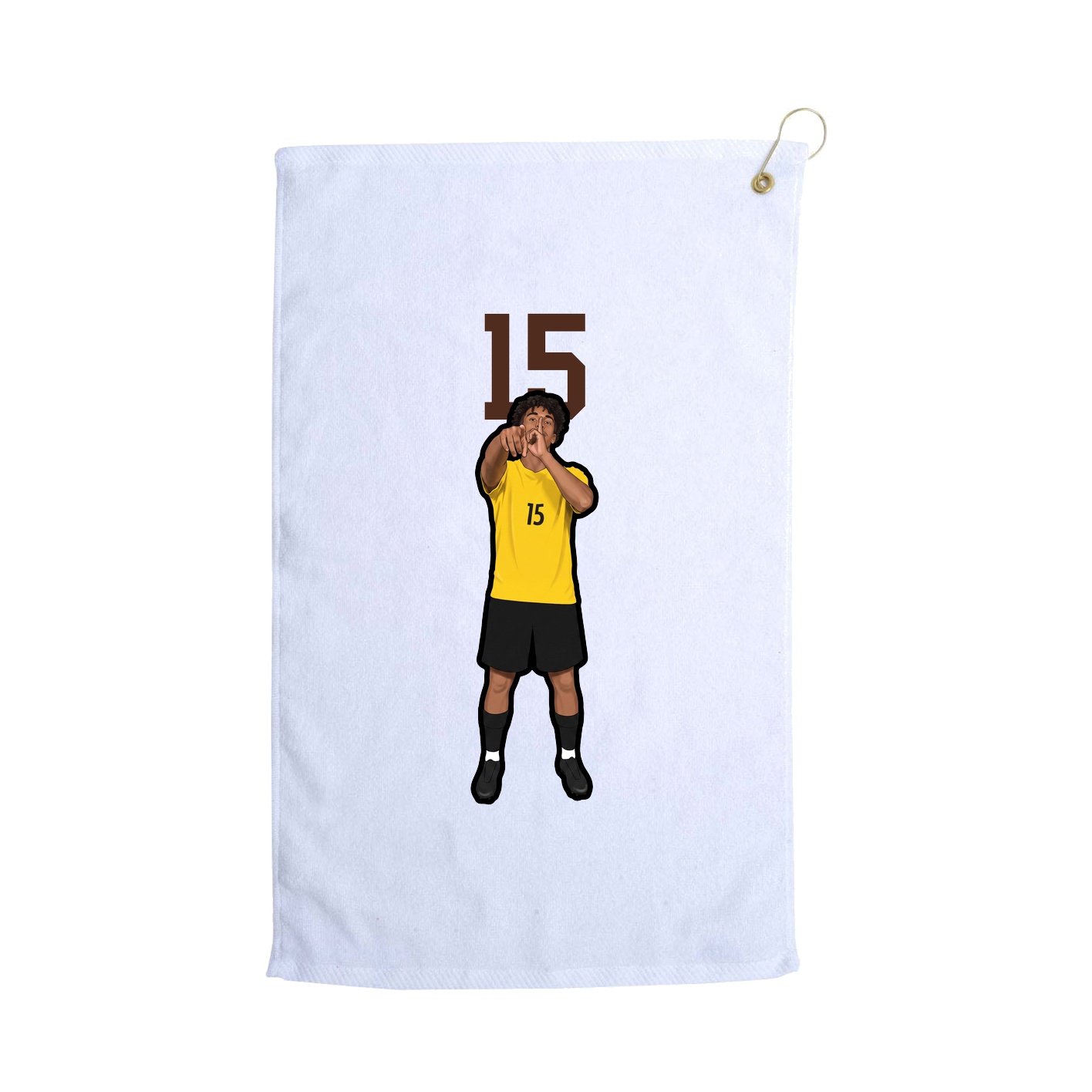 Golf Towel — Number Top in White