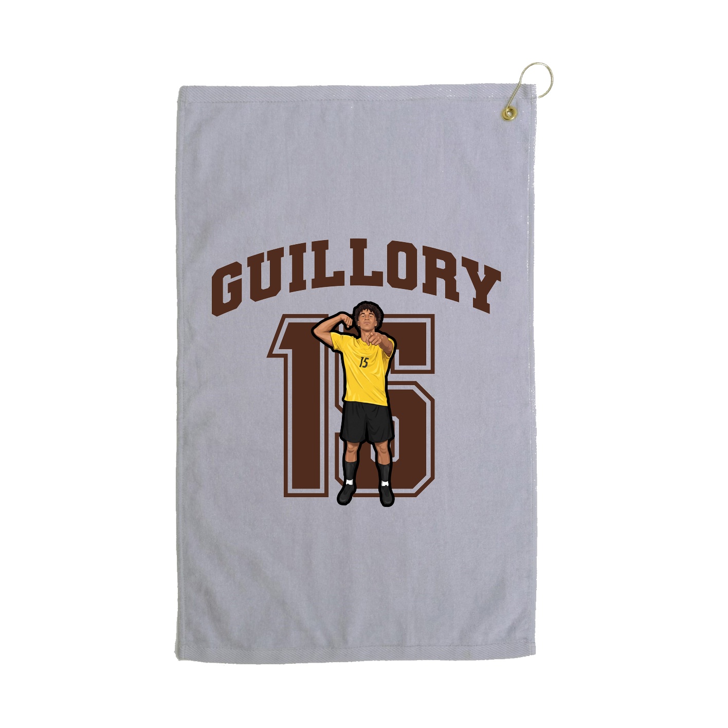 Golf Towel — Number in Grey