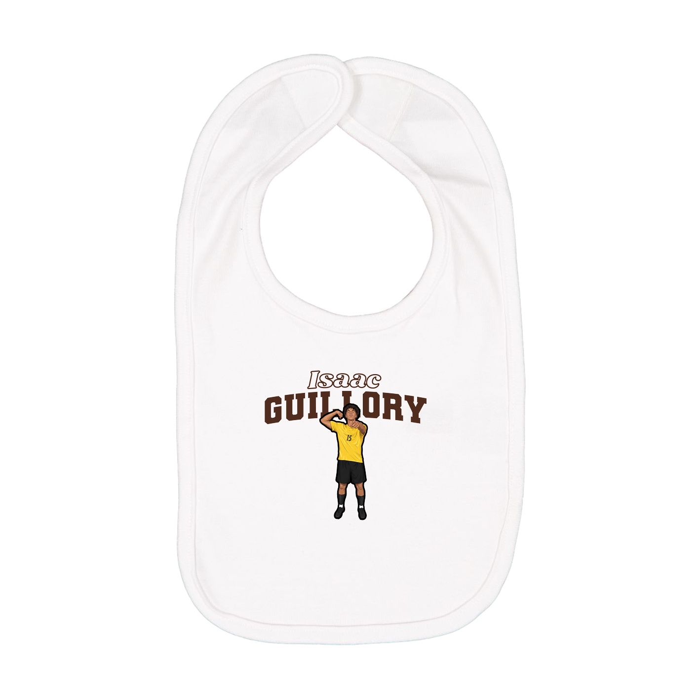 Infant Bib — Name Arch in White