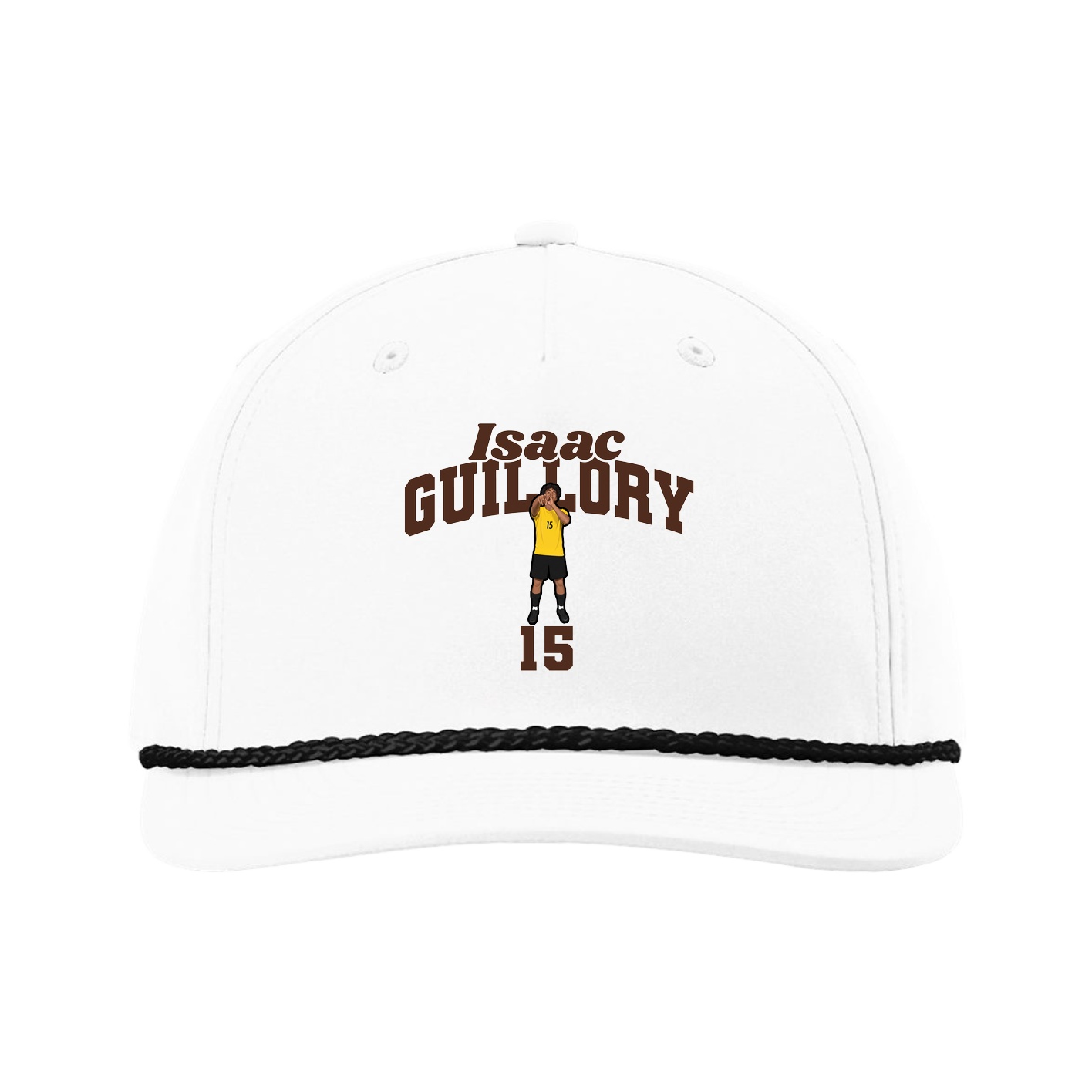 Five-Panel Classic Rope Cap — Signature Arch in White