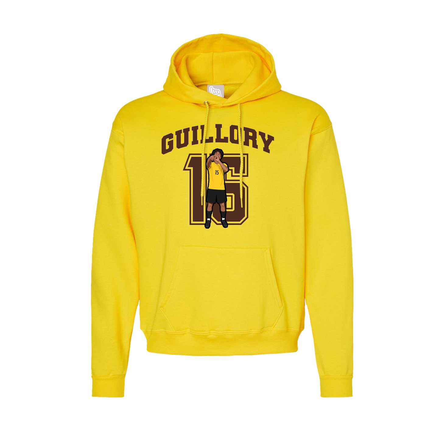 Hoodie — Number in Yellow