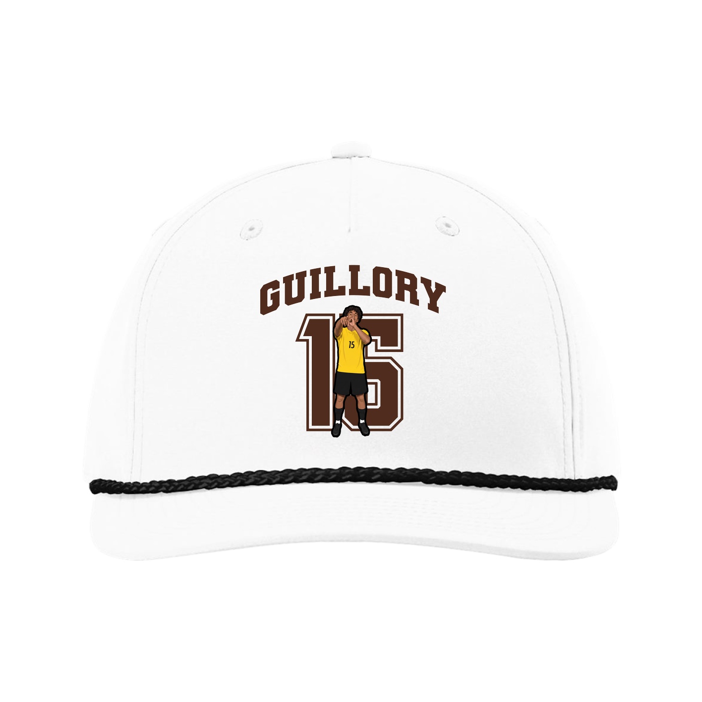 Five-Panel Classic Rope Cap — Number in White