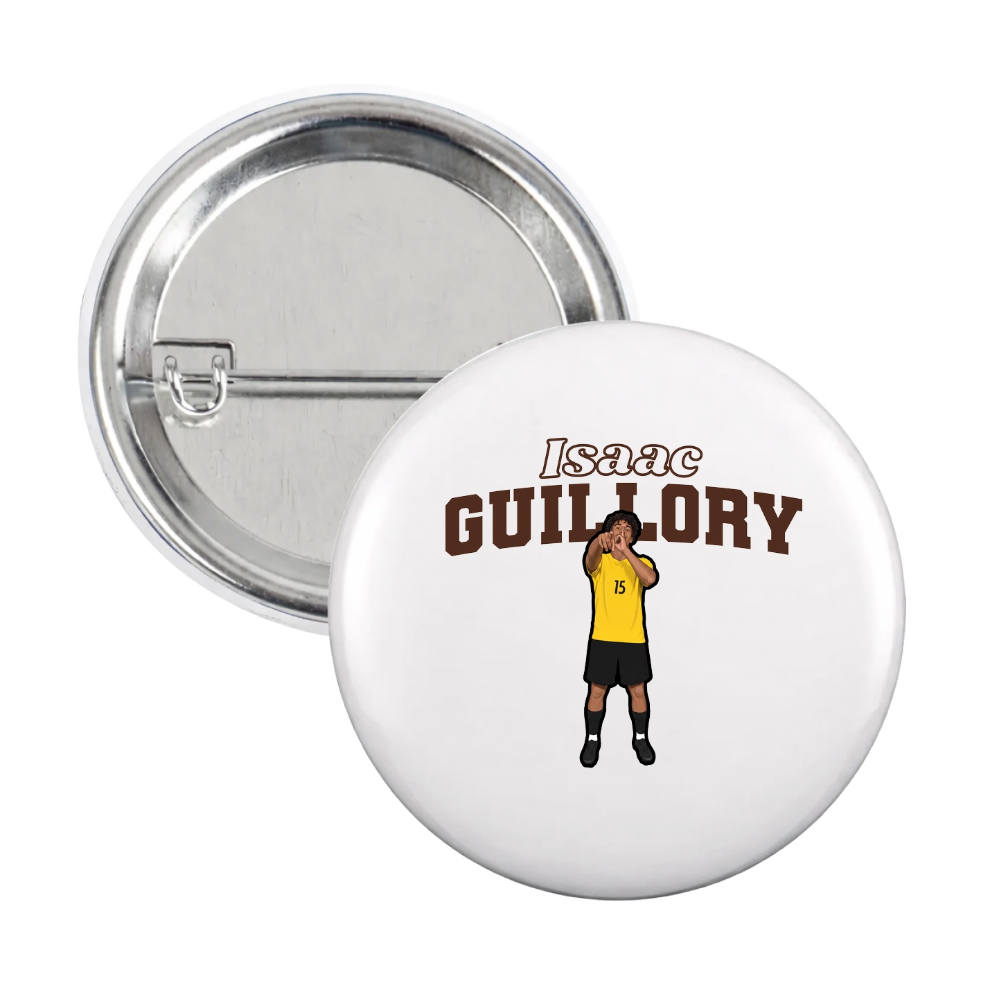 Game Day Button — Name Arch in White