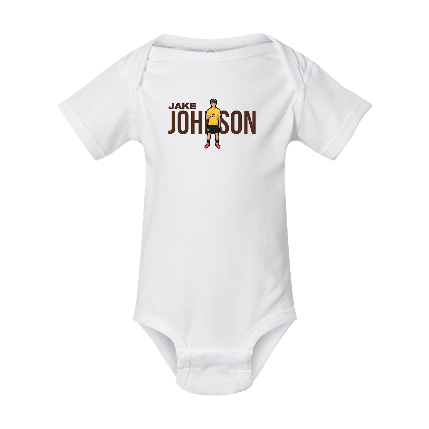 Baby Onesie — Player Name in White