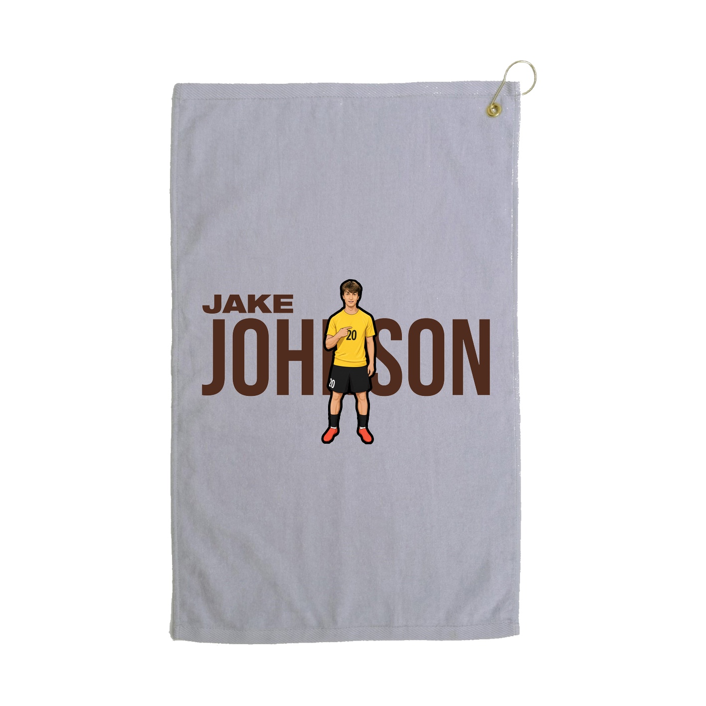 Golf Towel — Player Name in Grey