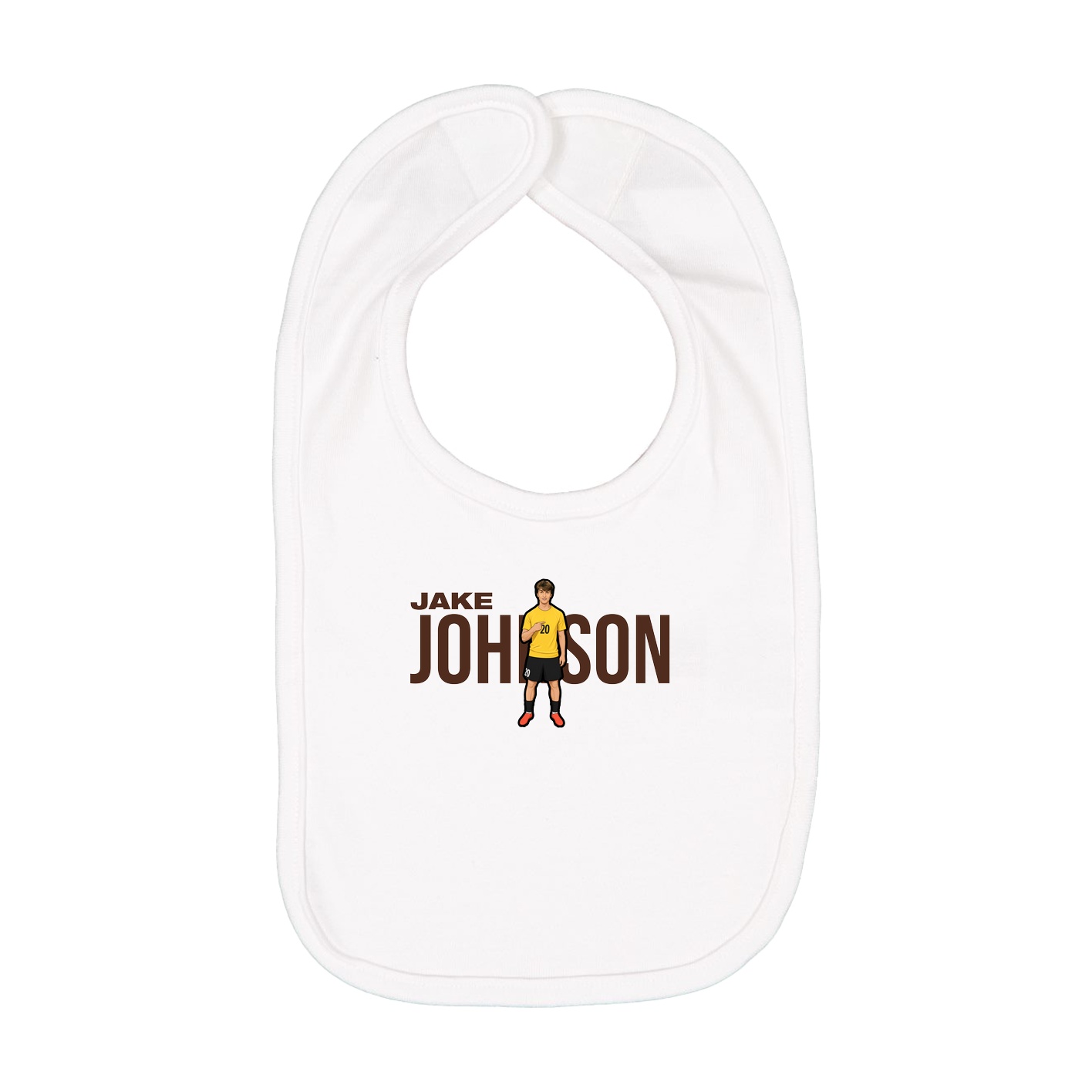 Infant Bib — Player Name in White
