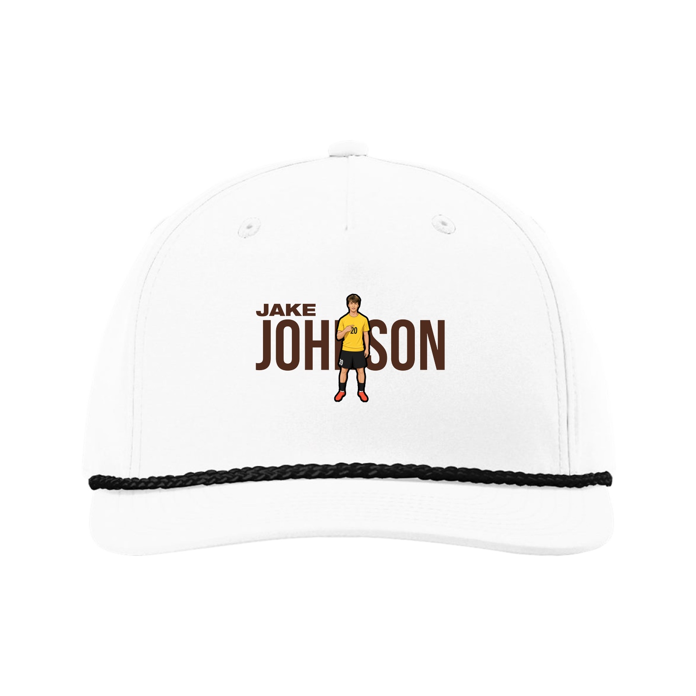 Five-Panel Classic Rope Cap — Player Name in White