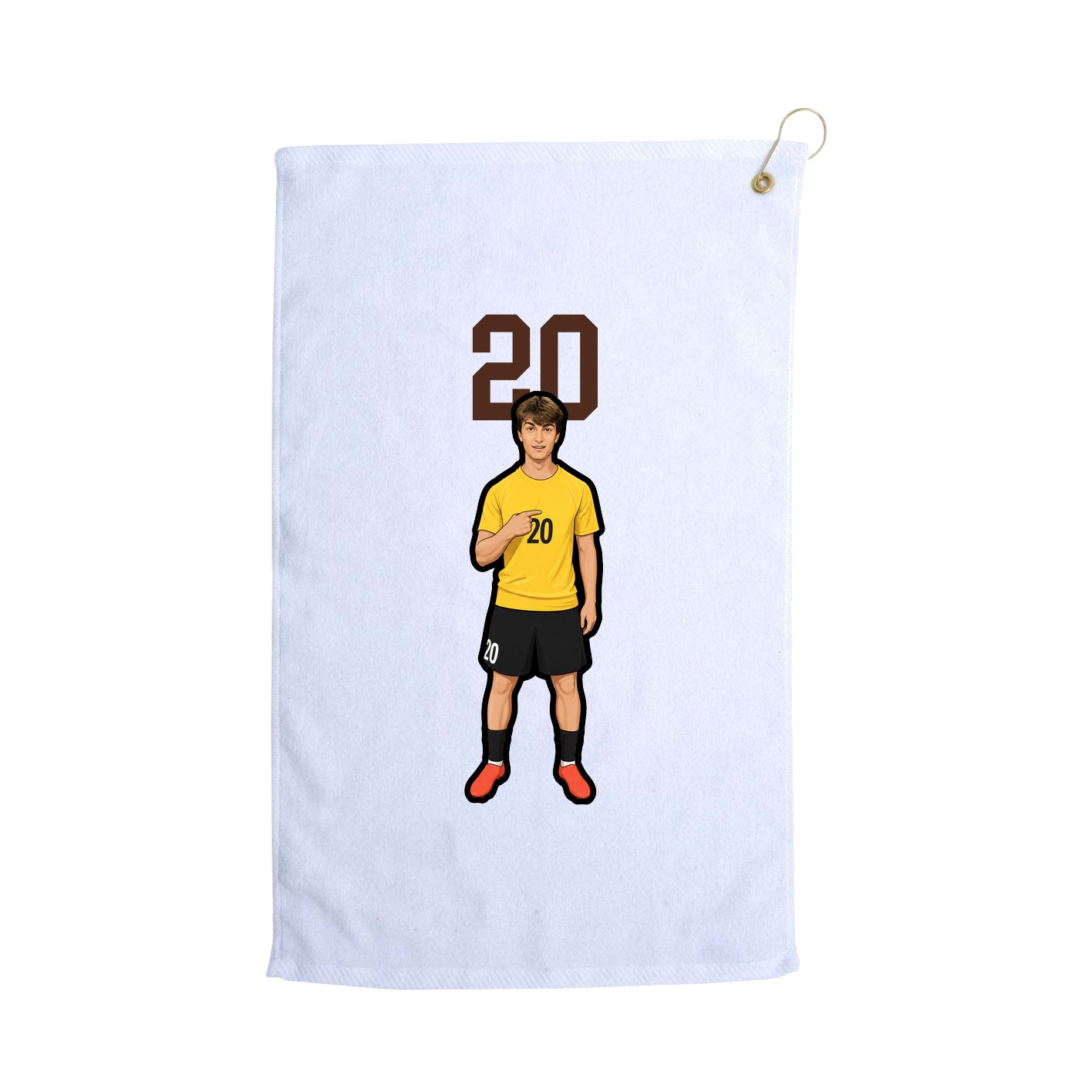 Golf Towel — Number Top in White