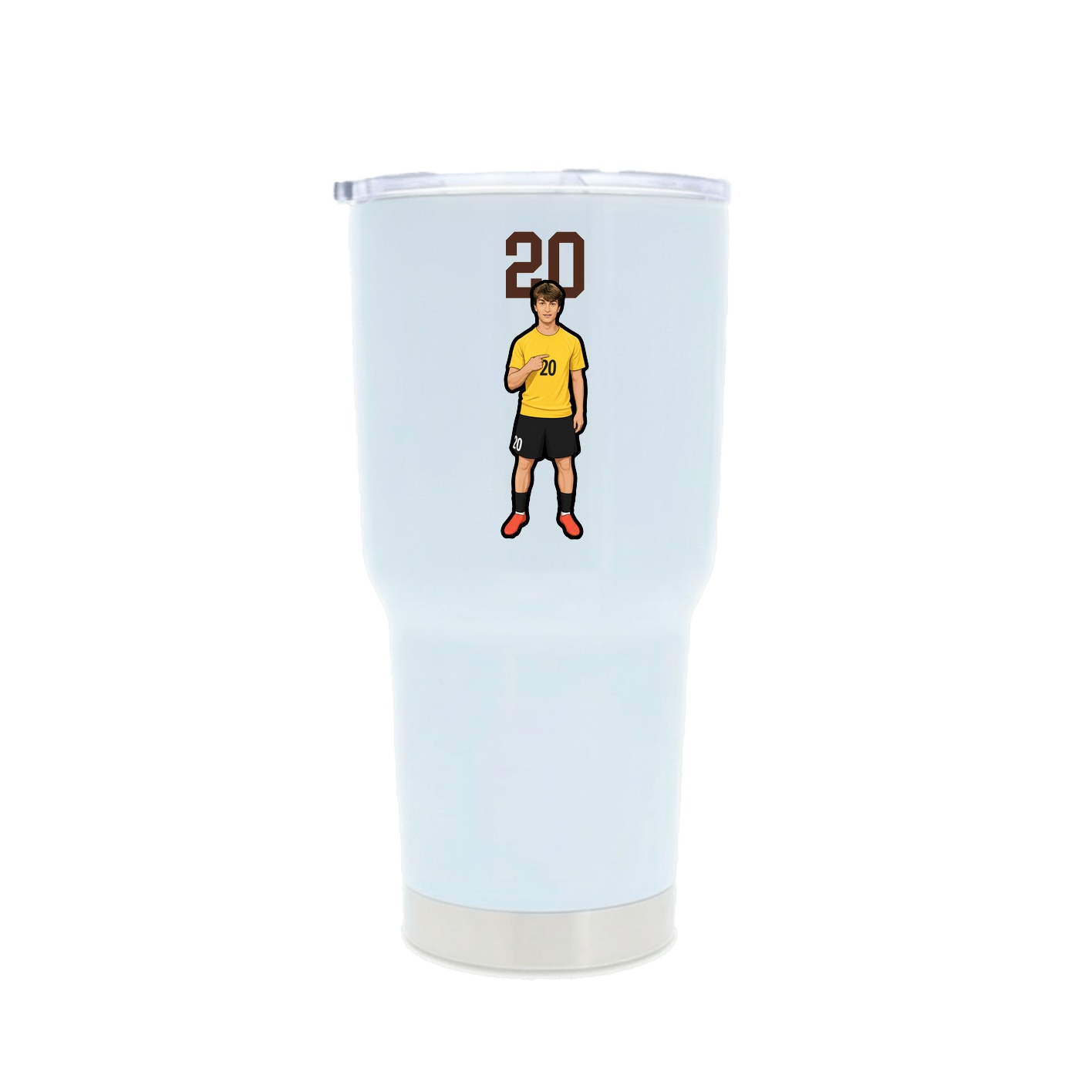 30oz Stainless Steel Tumbler — Number Top in White