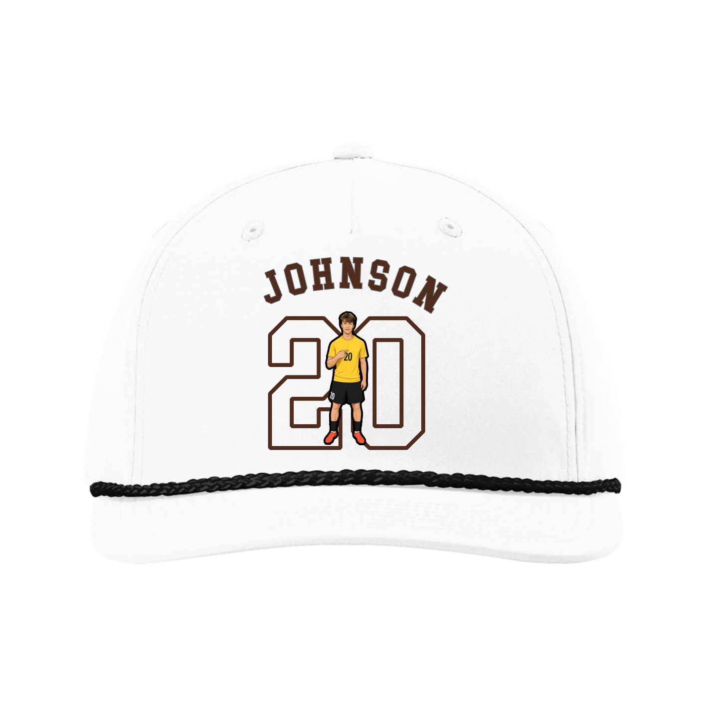 Five-Panel Classic Rope Cap — Shirsey Arch in White