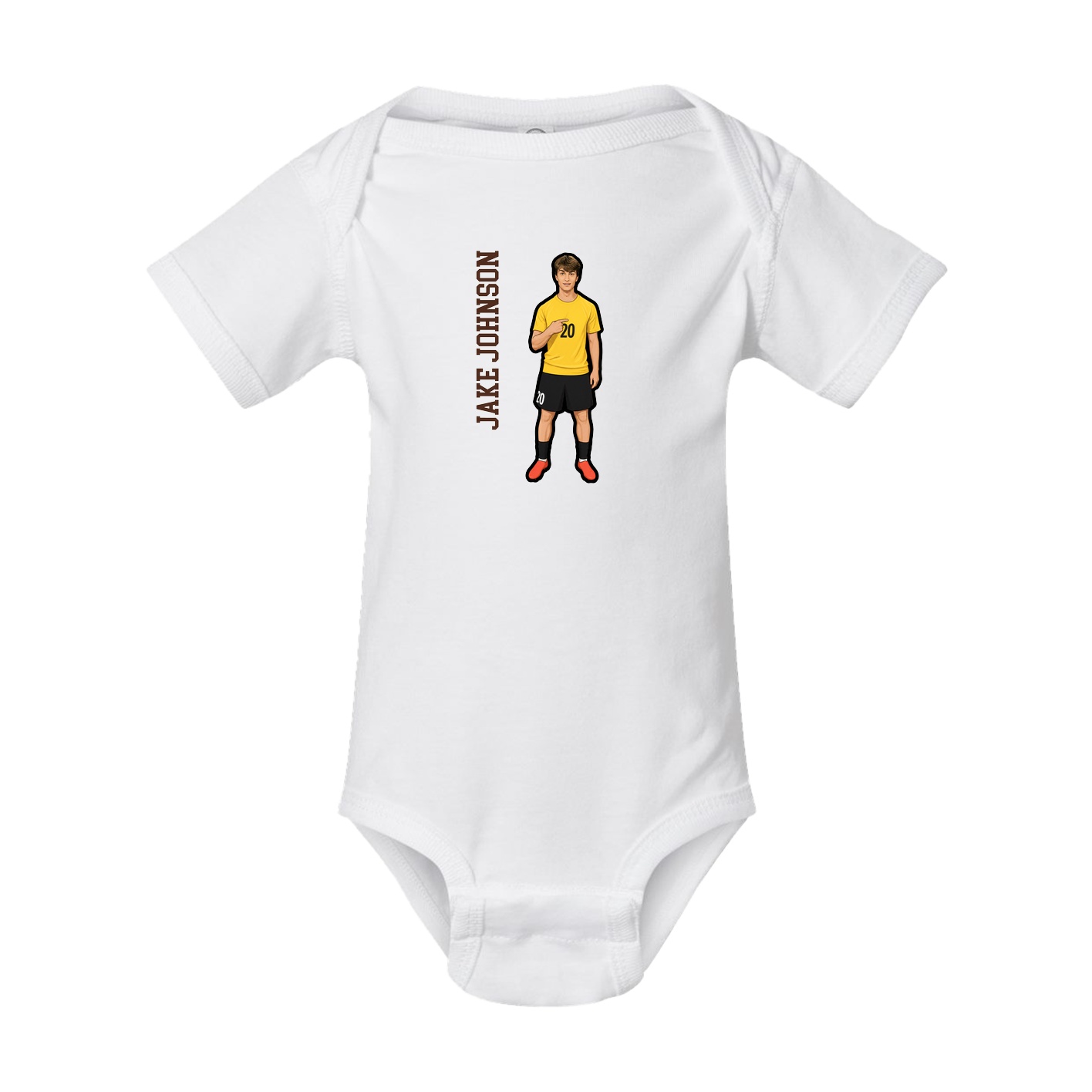 Baby Onesie — Name Vertical in White