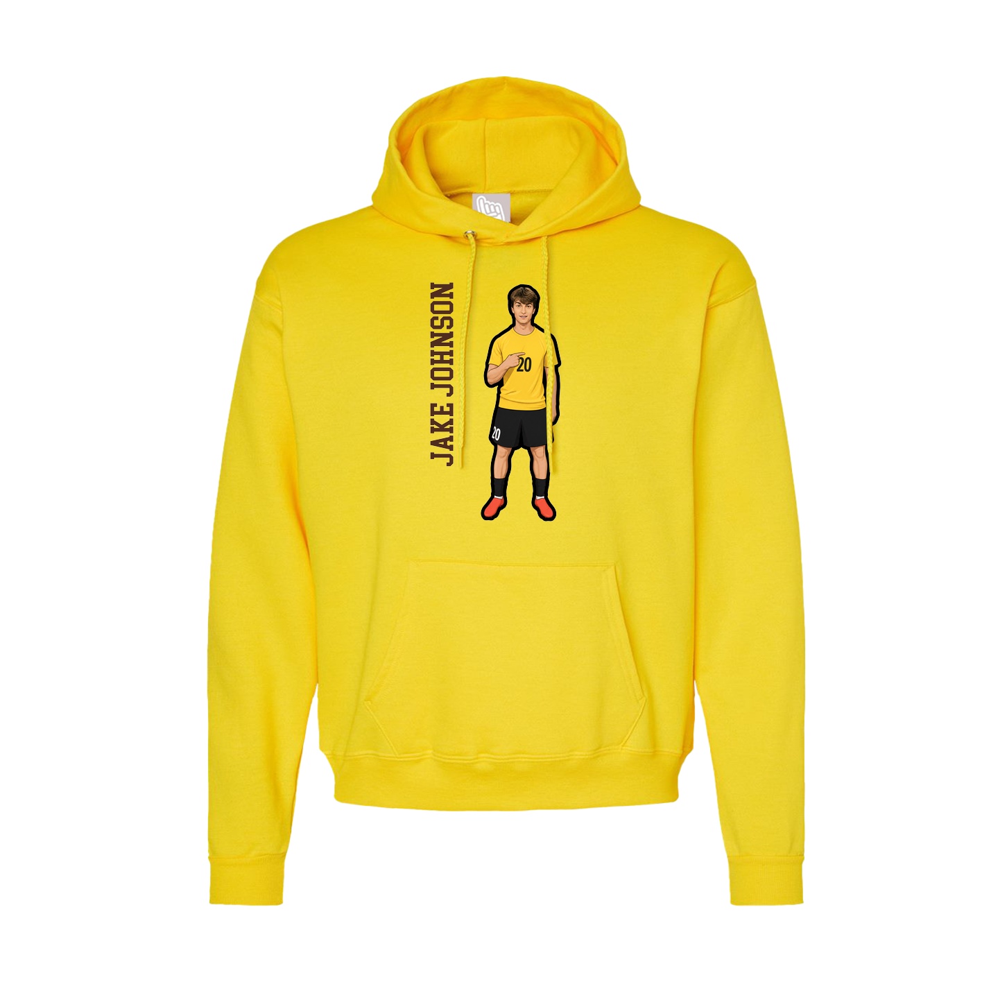 Hoodie — Name Vertical in Yellow