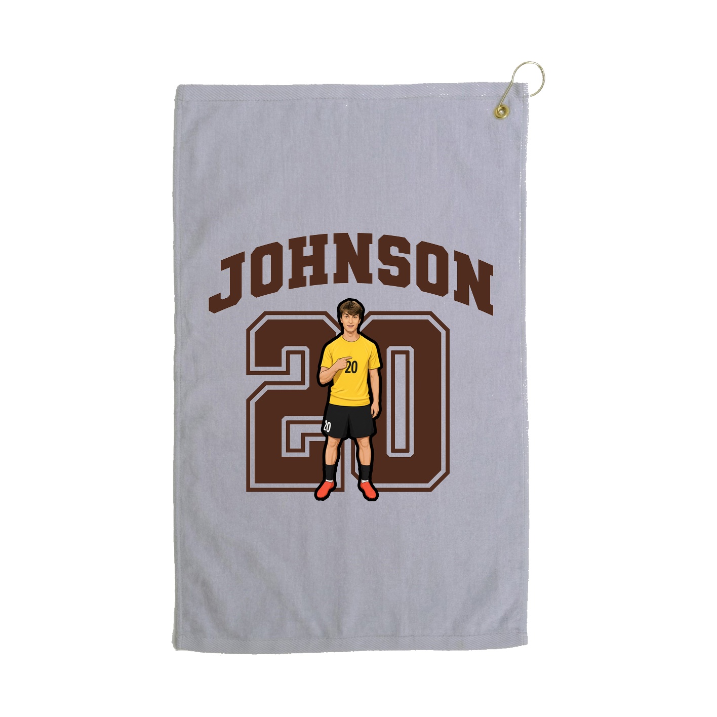 Golf Towel — Number in Grey
