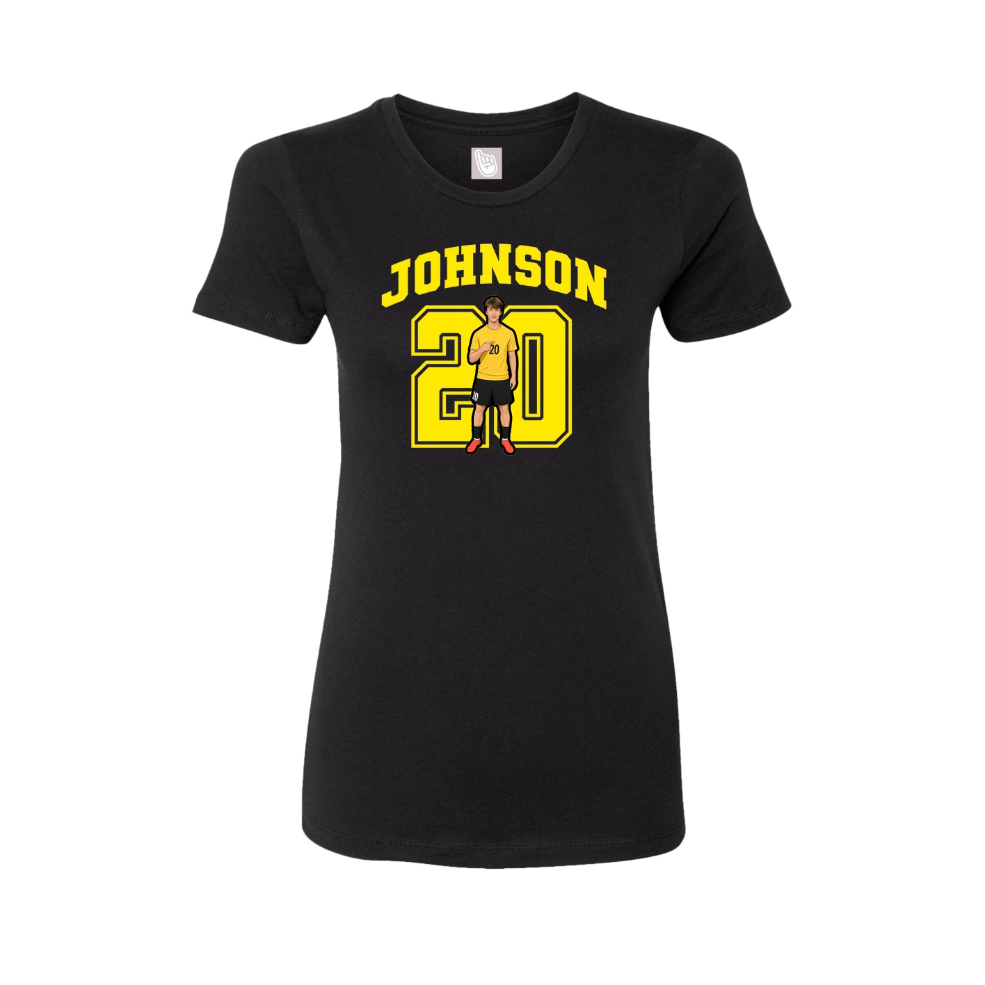 Fitted Women's Tee — Number in Black