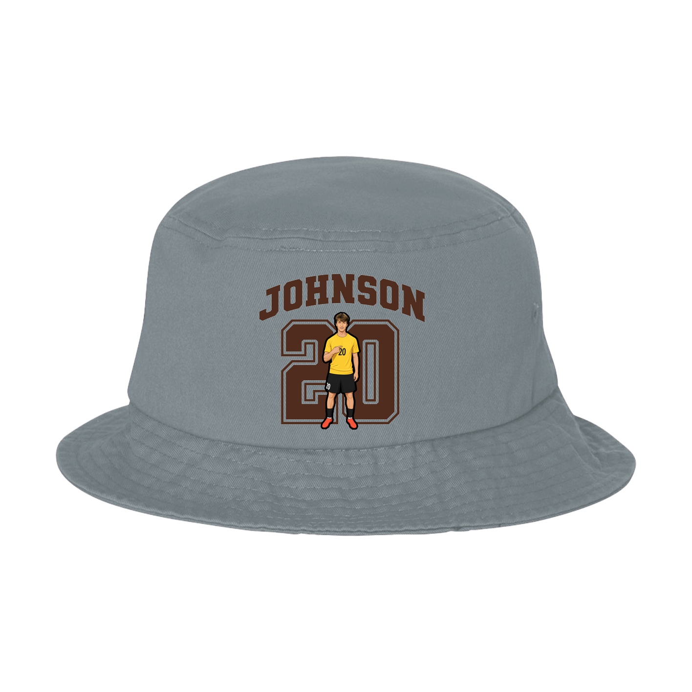 Bucket Cap — Number in Grey