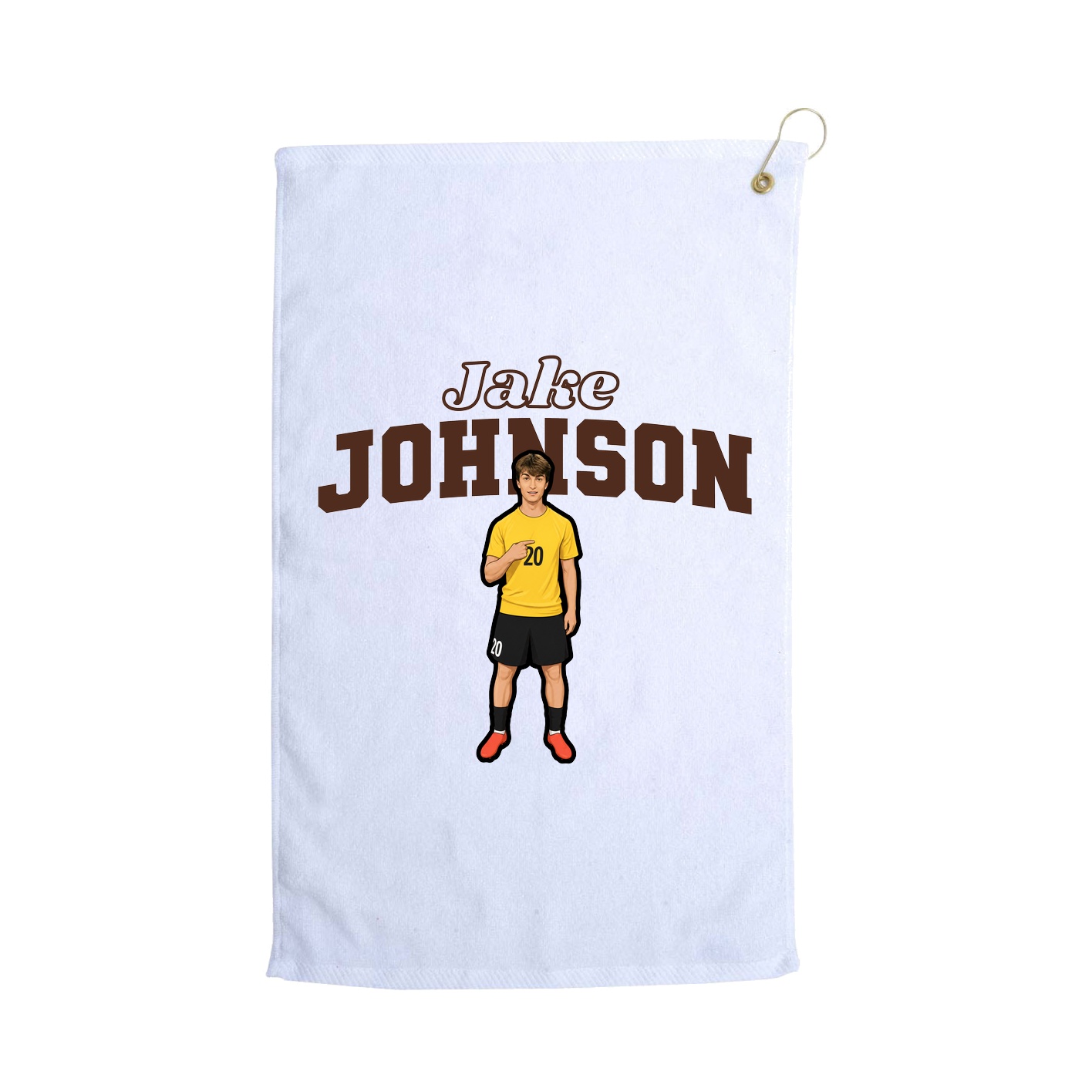 Golf Towel — Name Arch in White