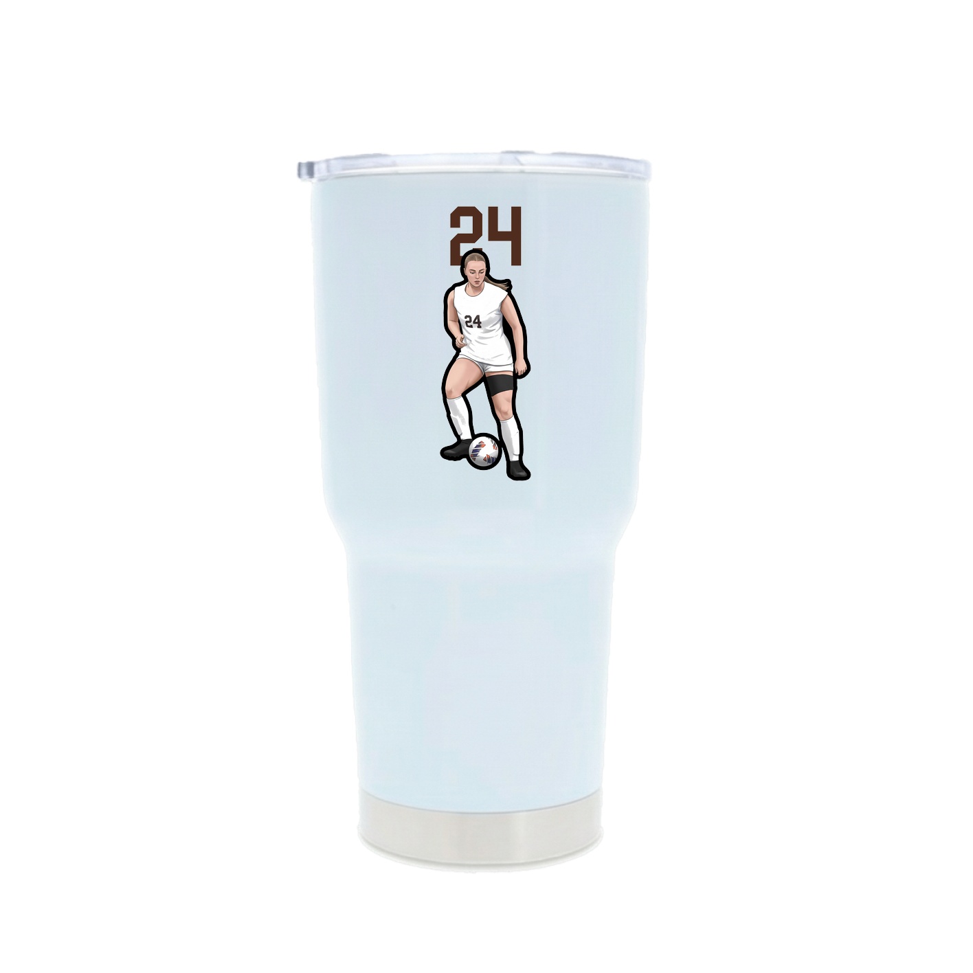 30oz Stainless Steel Tumbler — Number Top in White