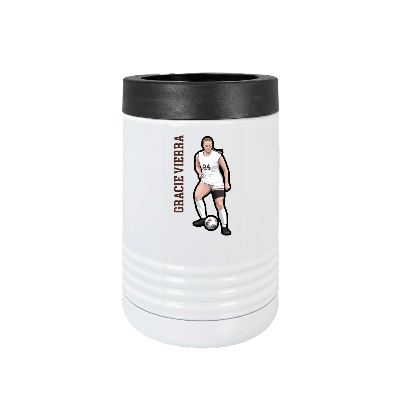 Beverage Holder — Name Vertical in White