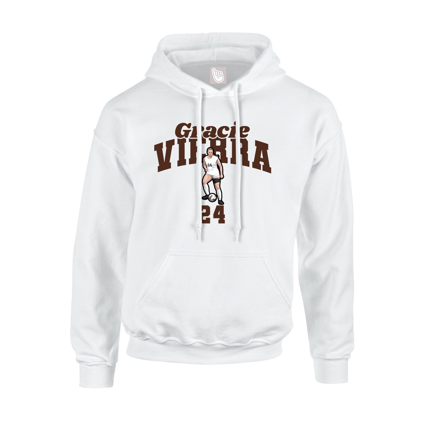 Youth Hoodie — Signature Arch in White