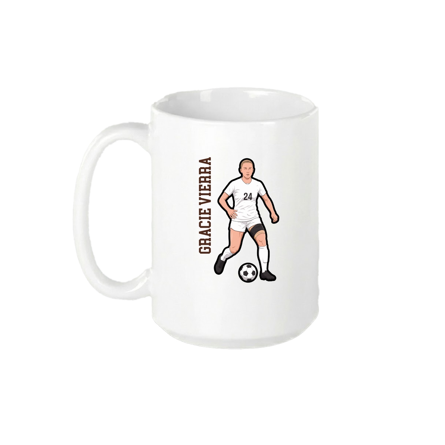 15oz Coffee Mug — Name Vertical in White