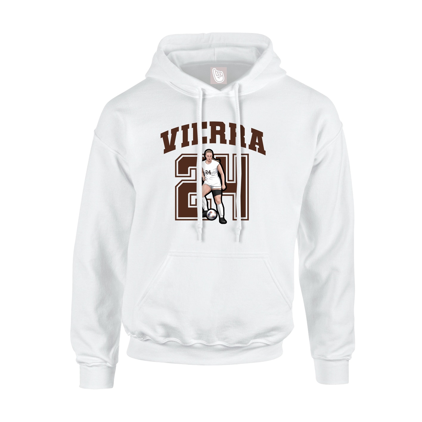 Hoodie — Number in White
