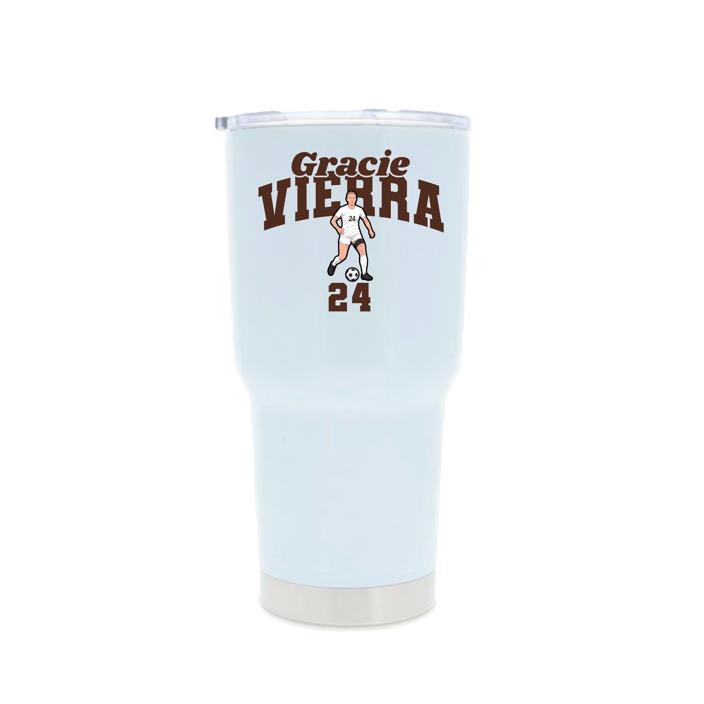 30oz Stainless Steel Tumbler — Signature Arch in White
