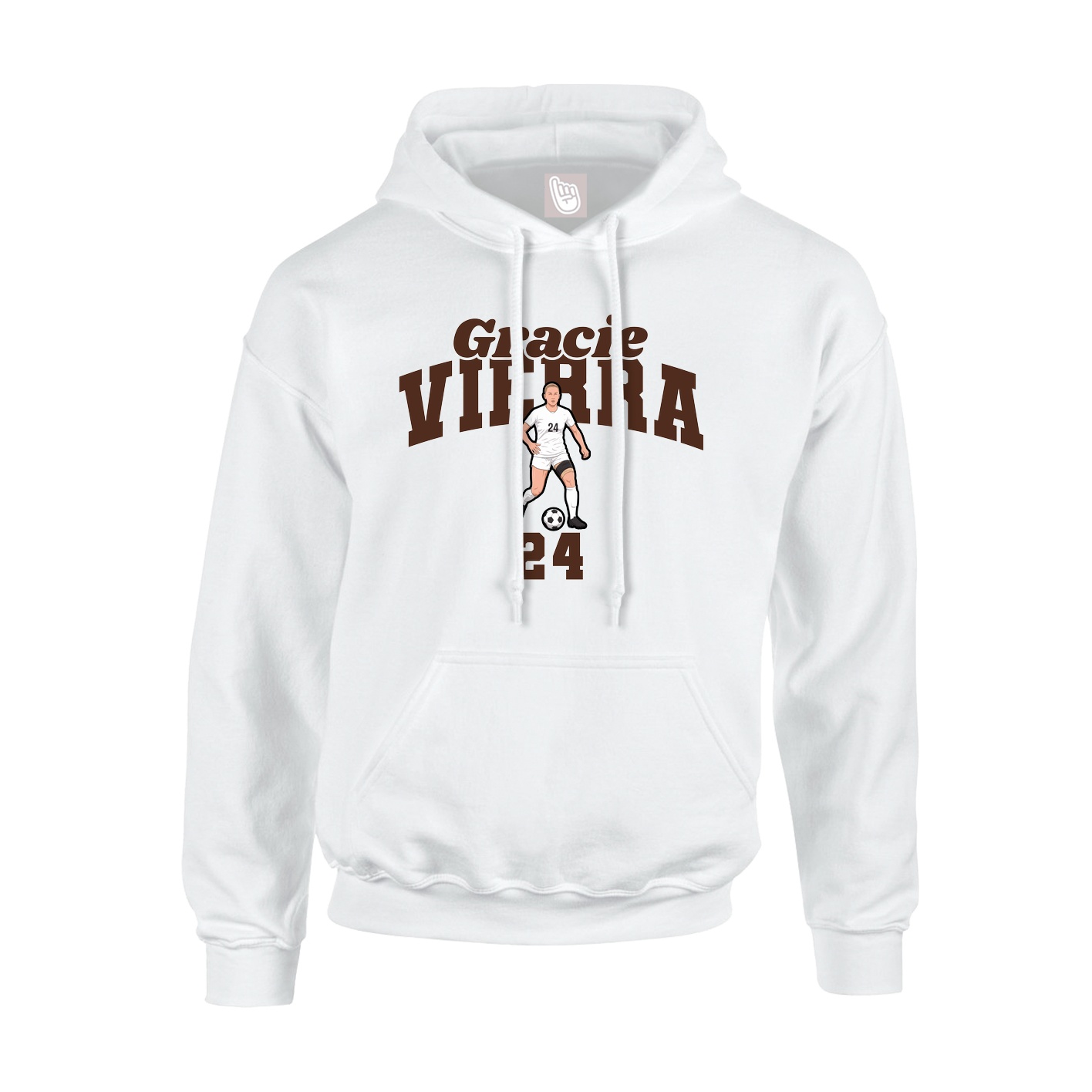 Youth Hoodie — Signature Arch in White