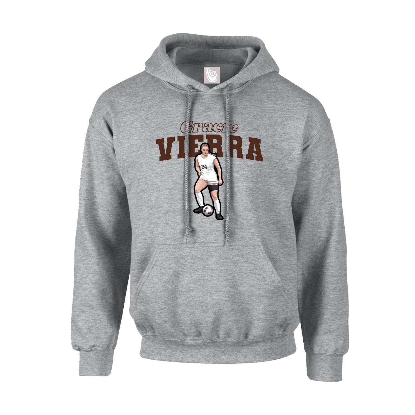 Youth Hoodie — Name Arch in Grey