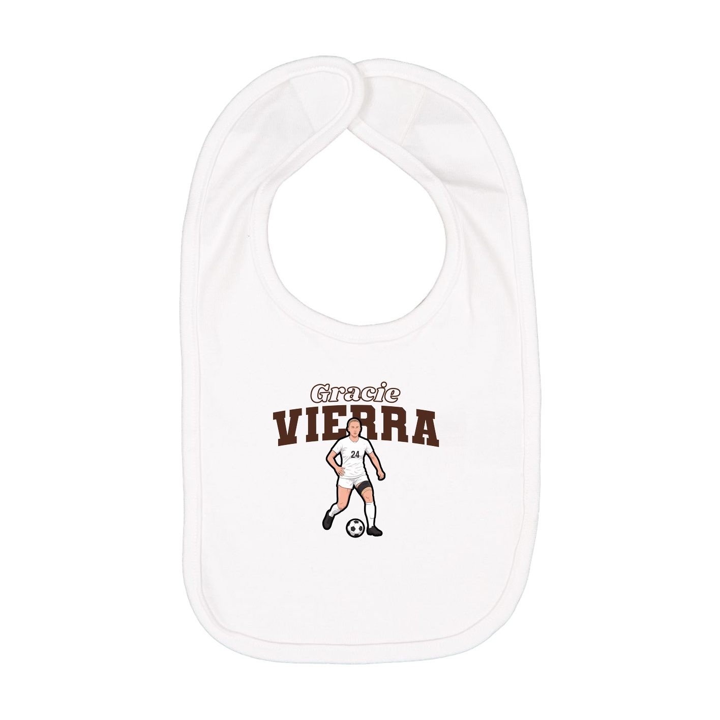 Infant Bib — Name Arch in White