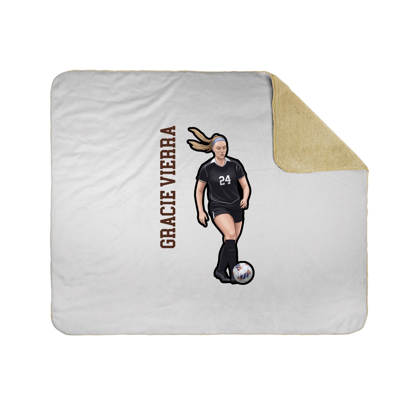 Throw Blanket — Name Vertical in White