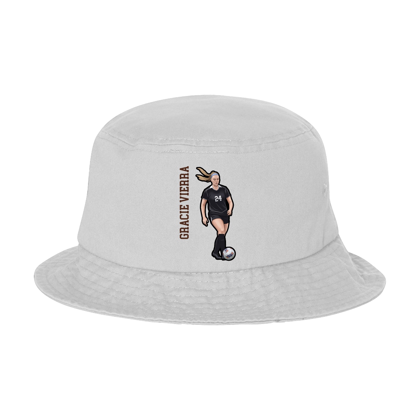 Bucket Cap — Name Vertical in White