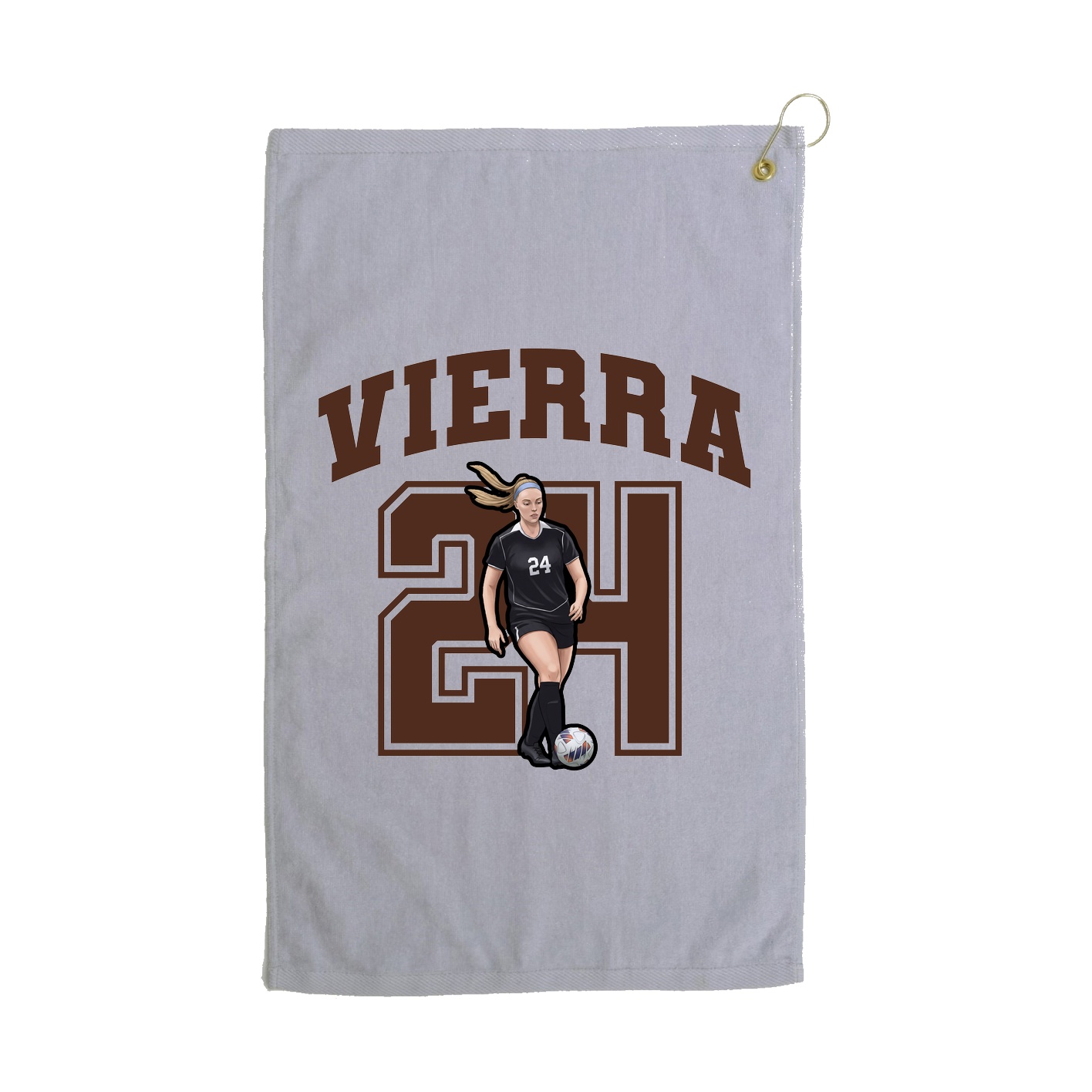 Golf Towel — Number in Grey