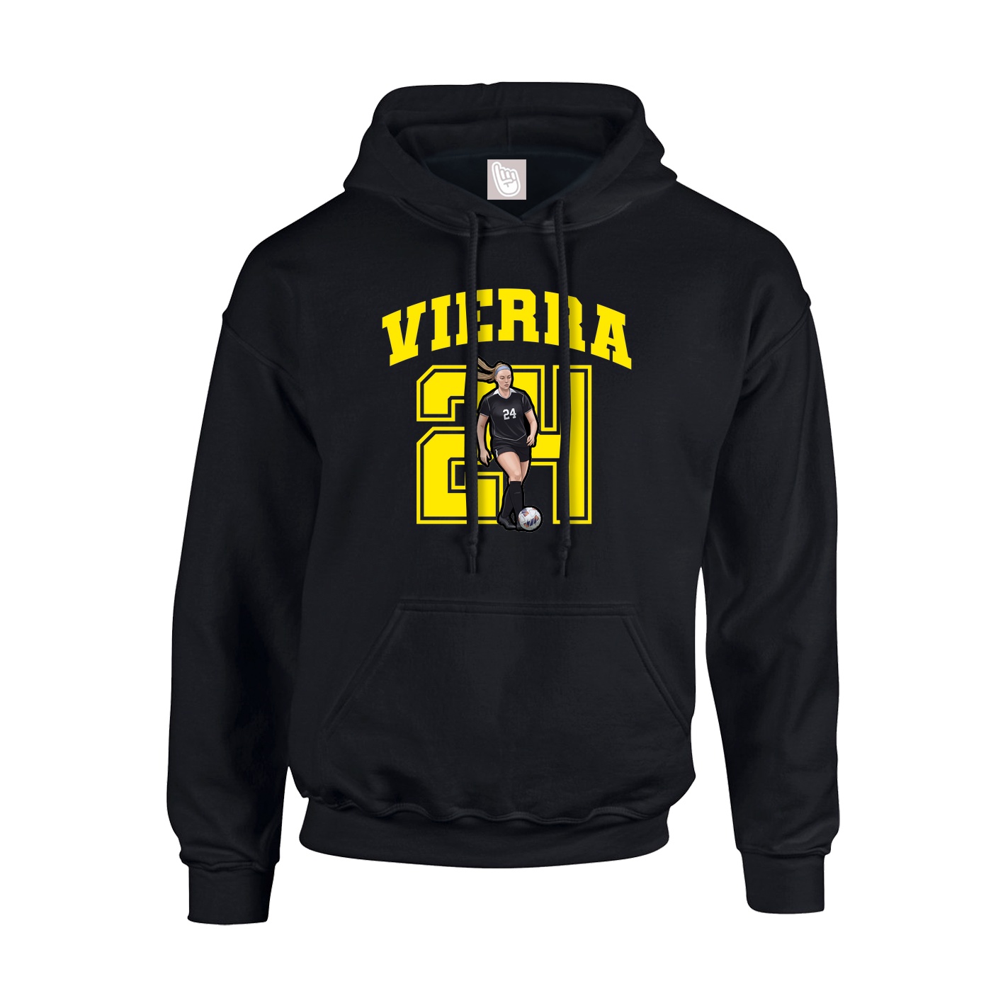 Youth Hoodie — Number in Black