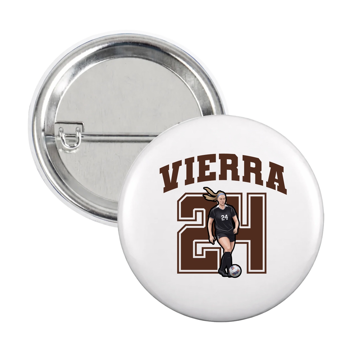 Game Day Button — Number in White