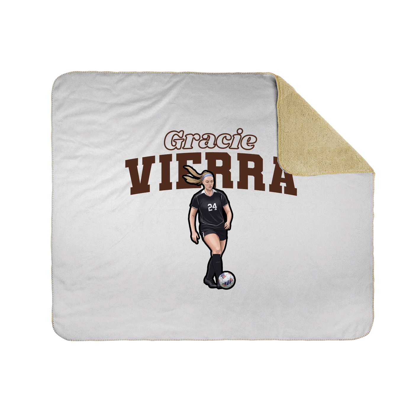 Throw Blanket — Name Arch in White