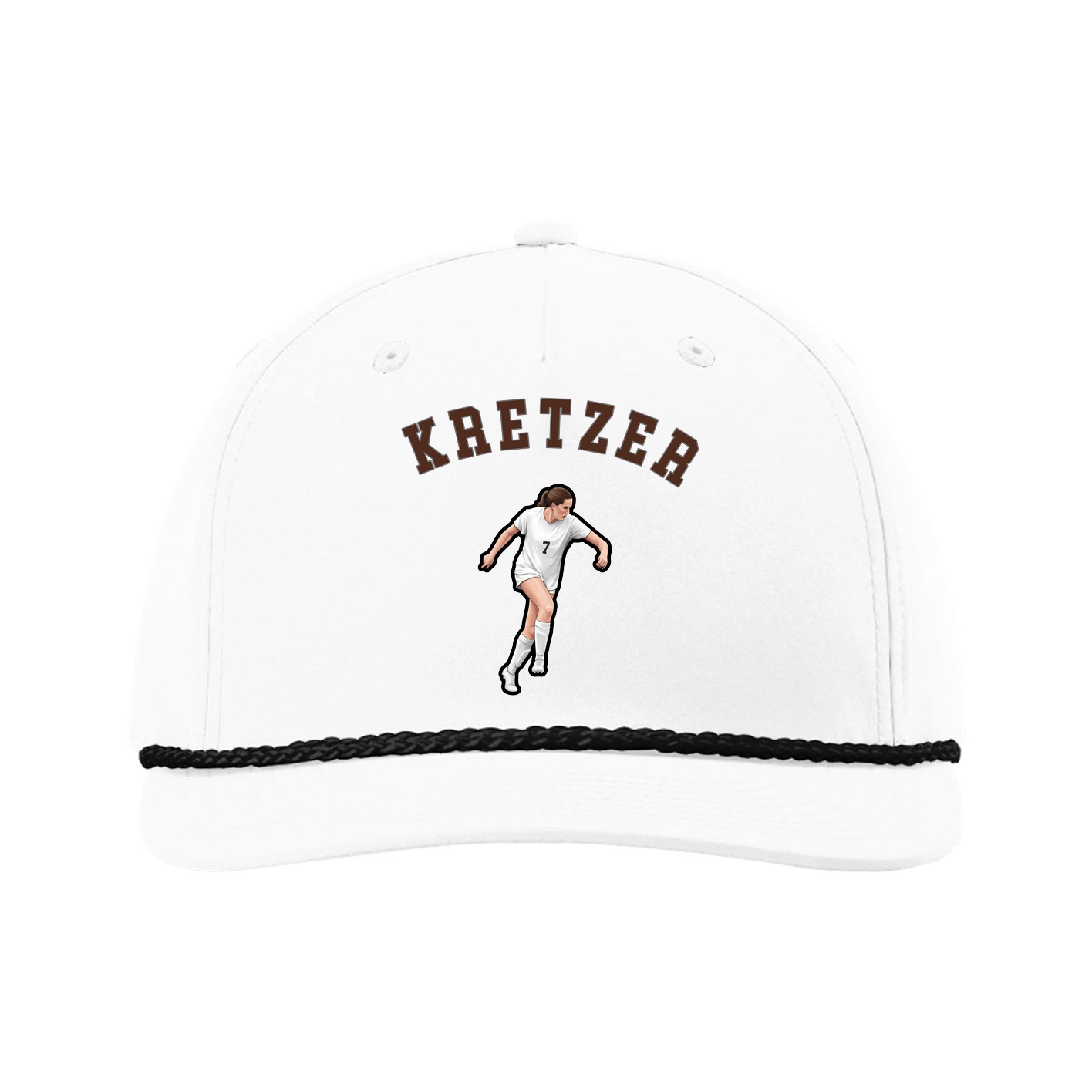 Five-Panel Classic Rope Cap — Shirsey Arch in White