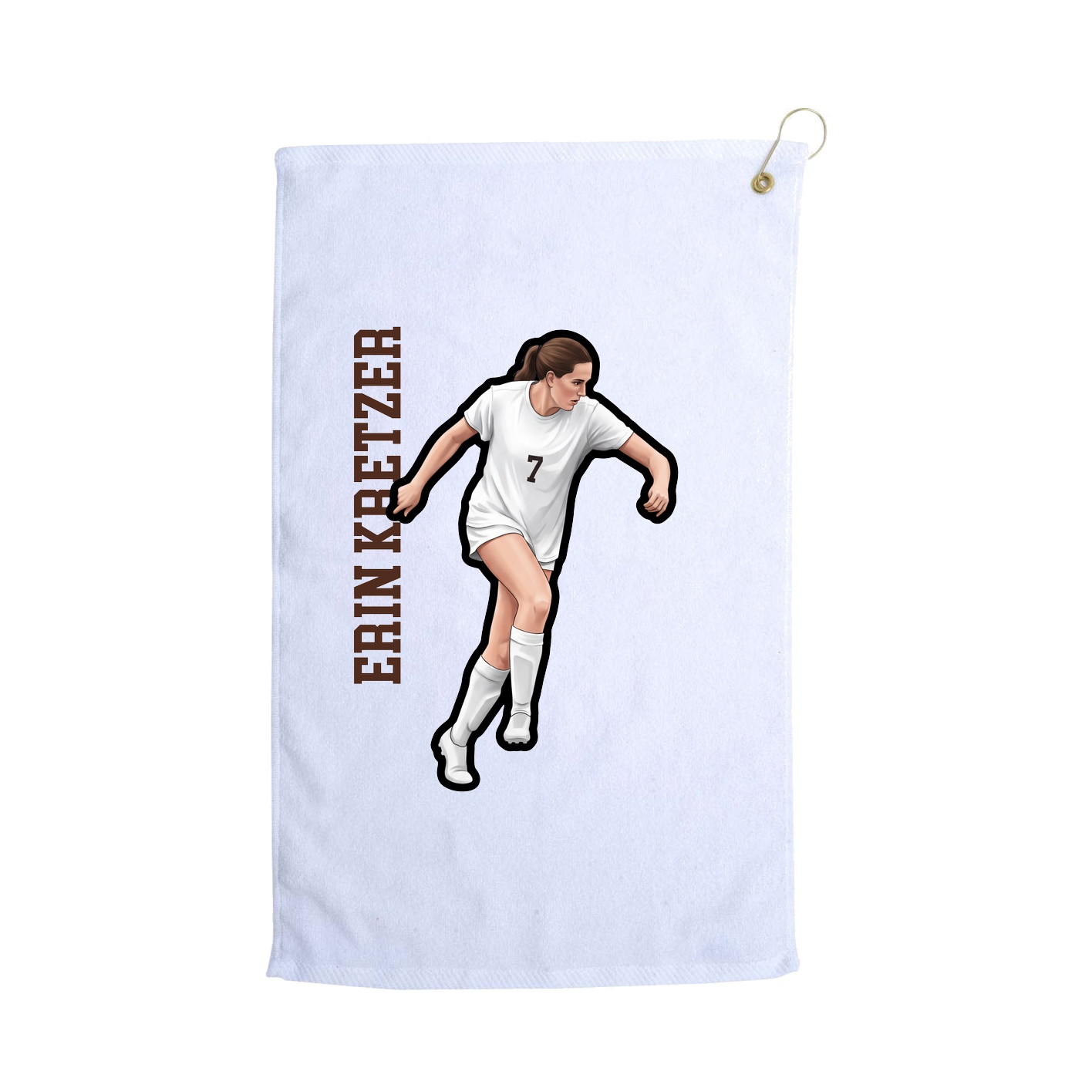 Golf Towel — Name Vertical in White