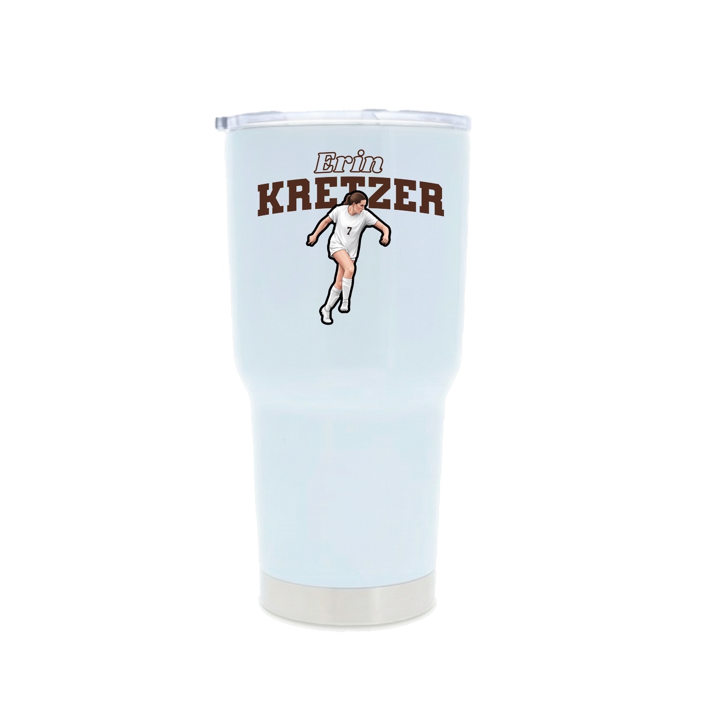 30oz Stainless Steel Tumbler — Name Arch in White