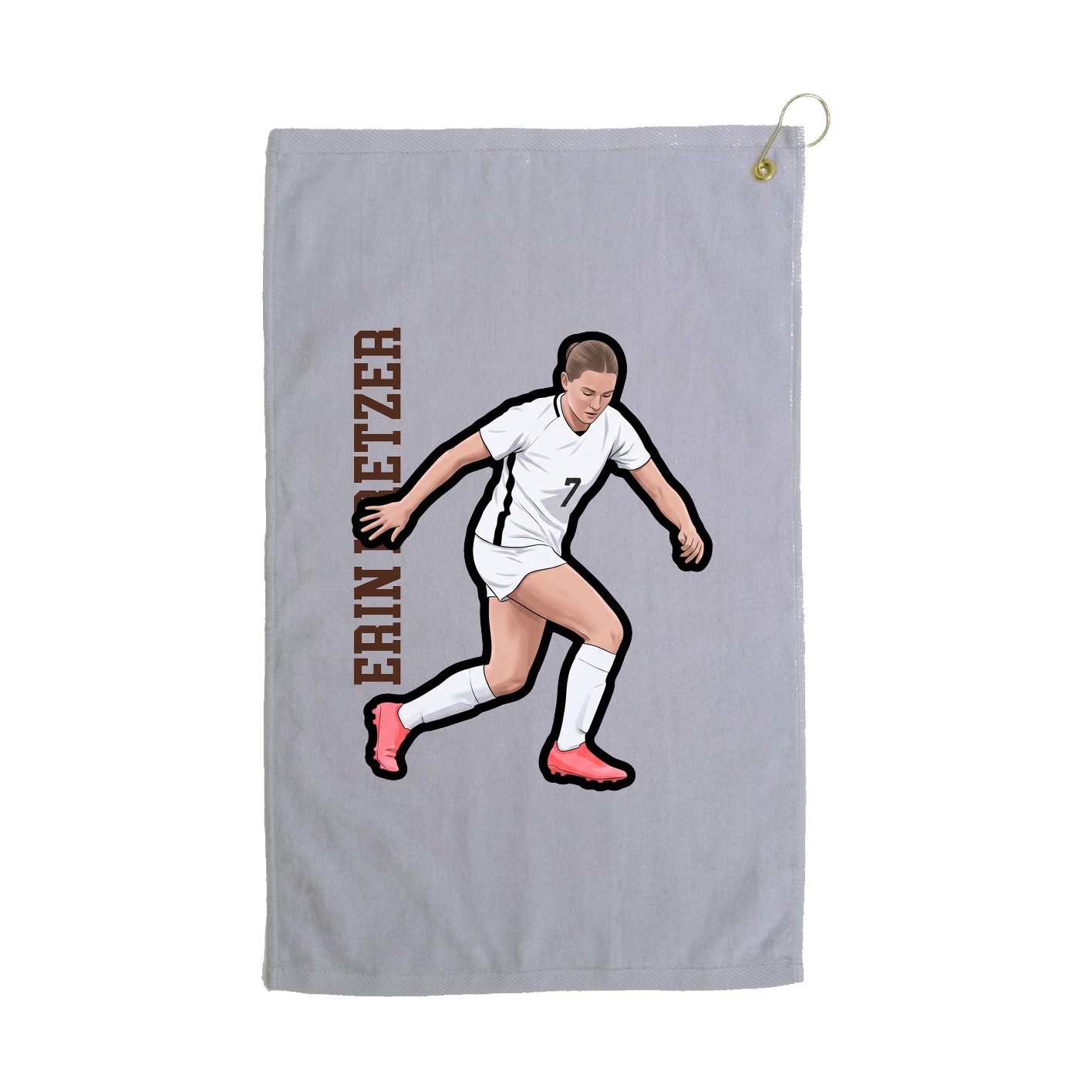 Golf Towel — Name Vertical in Grey