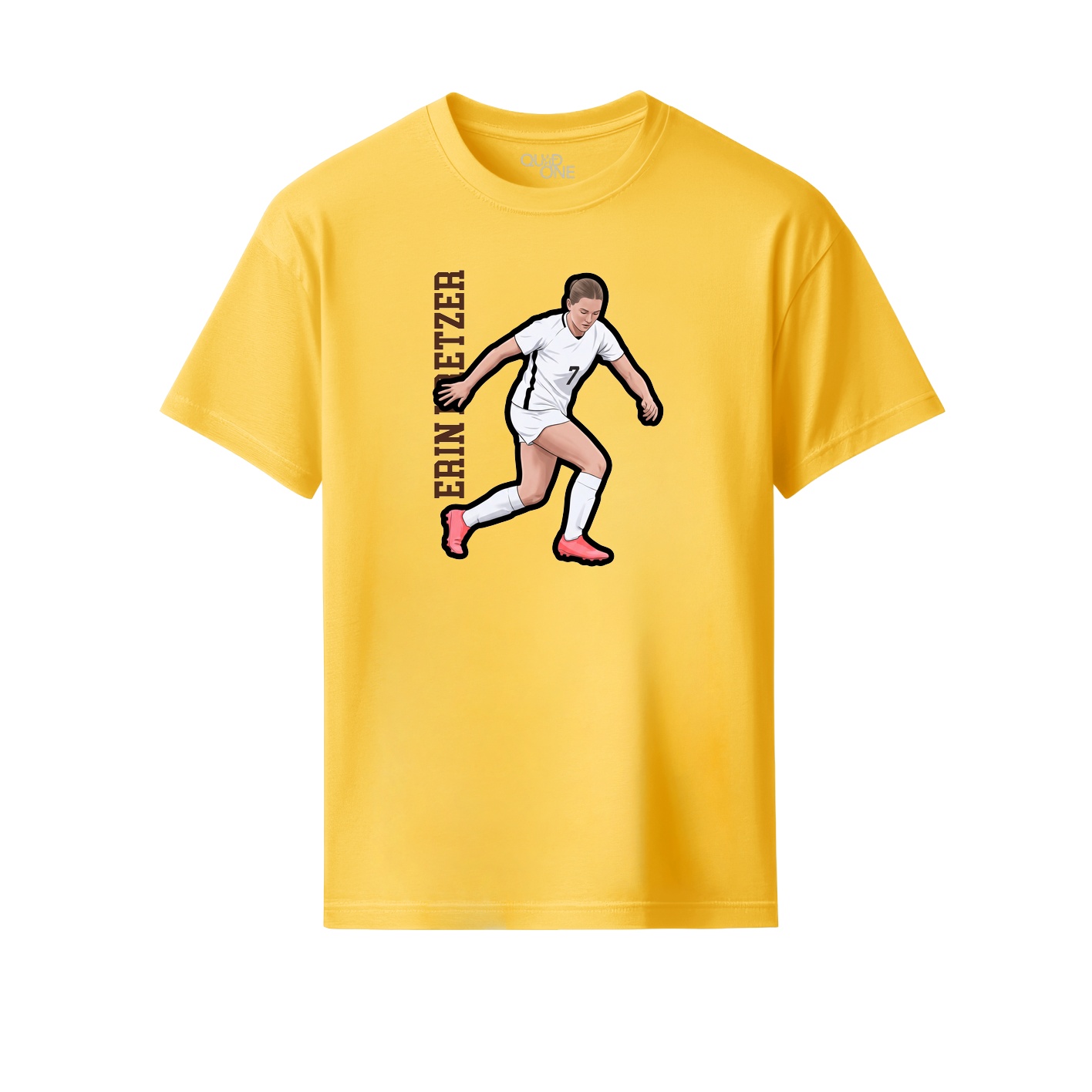 Youth Tee — Name Vertical in Yellow