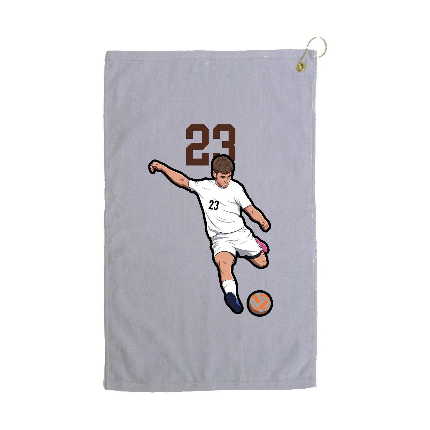 Golf Towel — Number Top in Grey