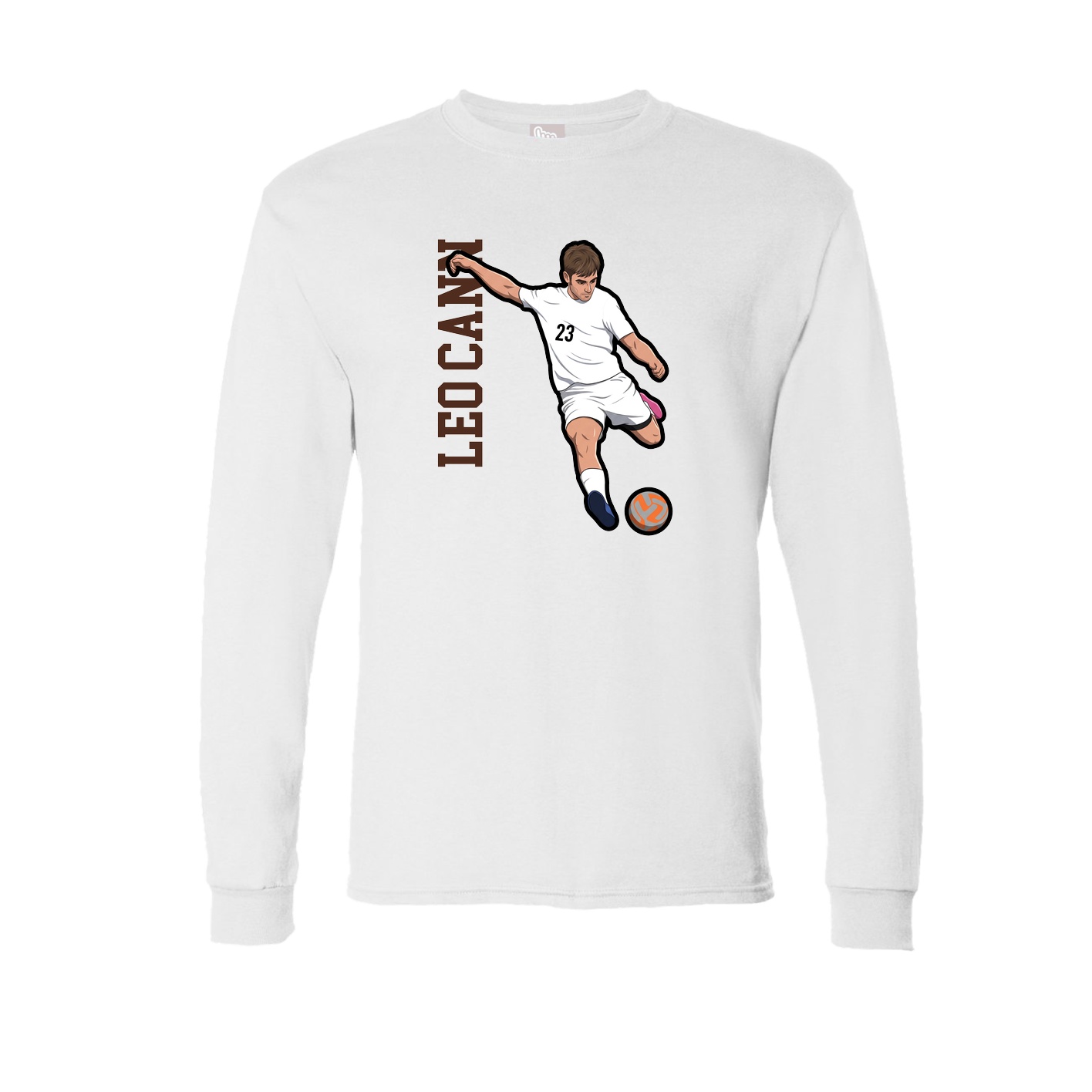 Long Sleeve Tee — Name Vertical in White