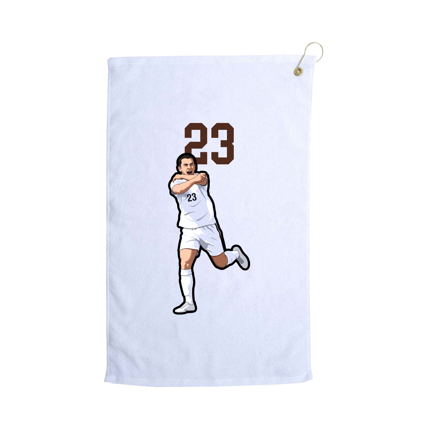 Golf Towel — Number Top in White