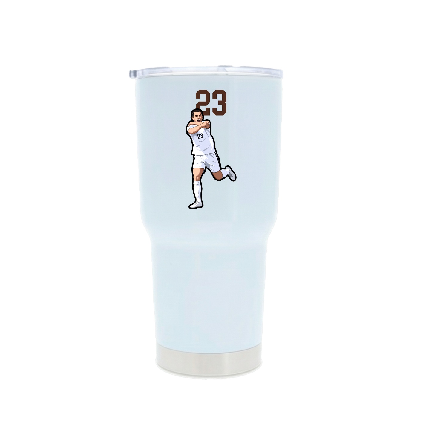 30oz Stainless Steel Tumbler — Number Top in White
