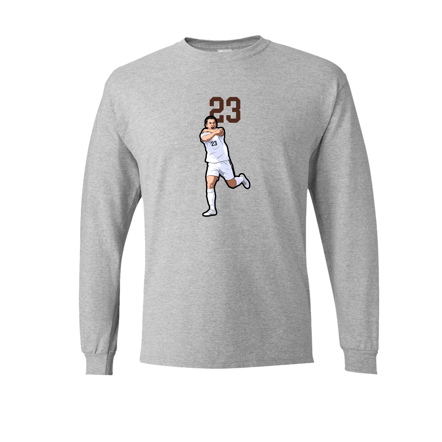 Long Sleeve Tee — Number Top in Grey