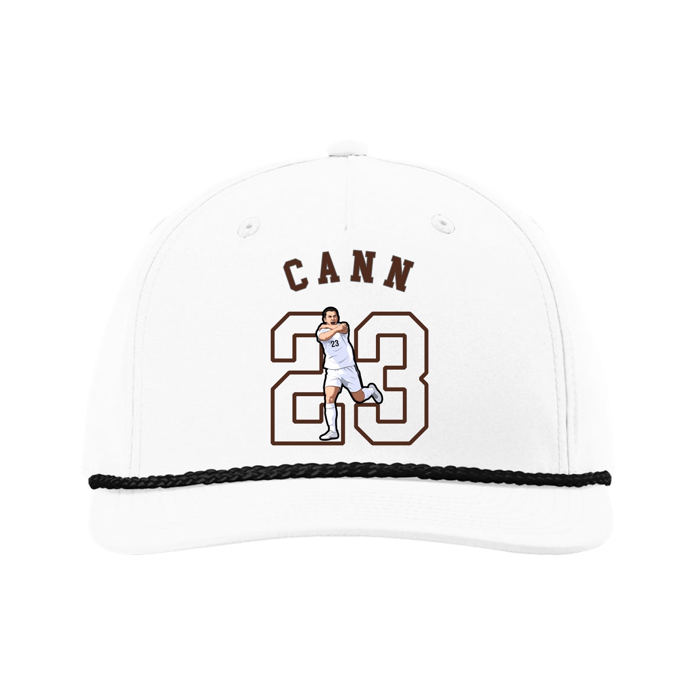 Five-Panel Classic Rope Cap — Shirsey Arch in White