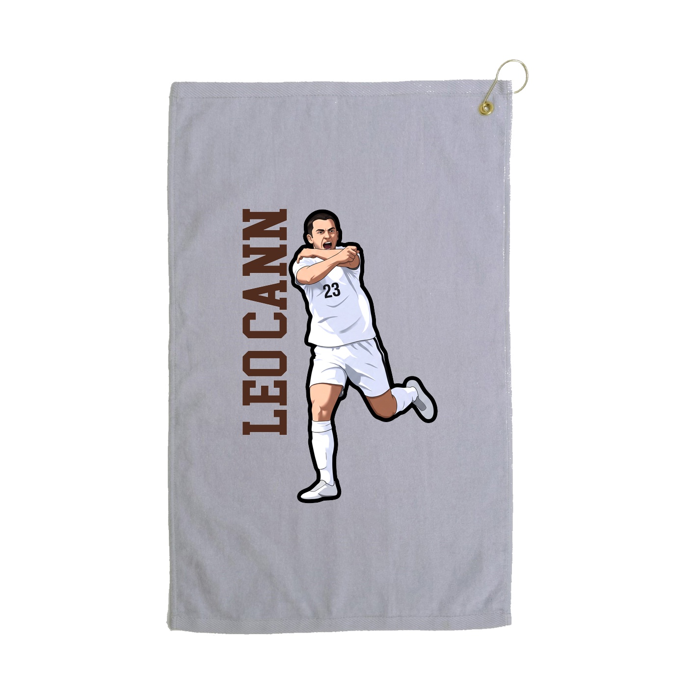 Golf Towel — Name Vertical in Grey