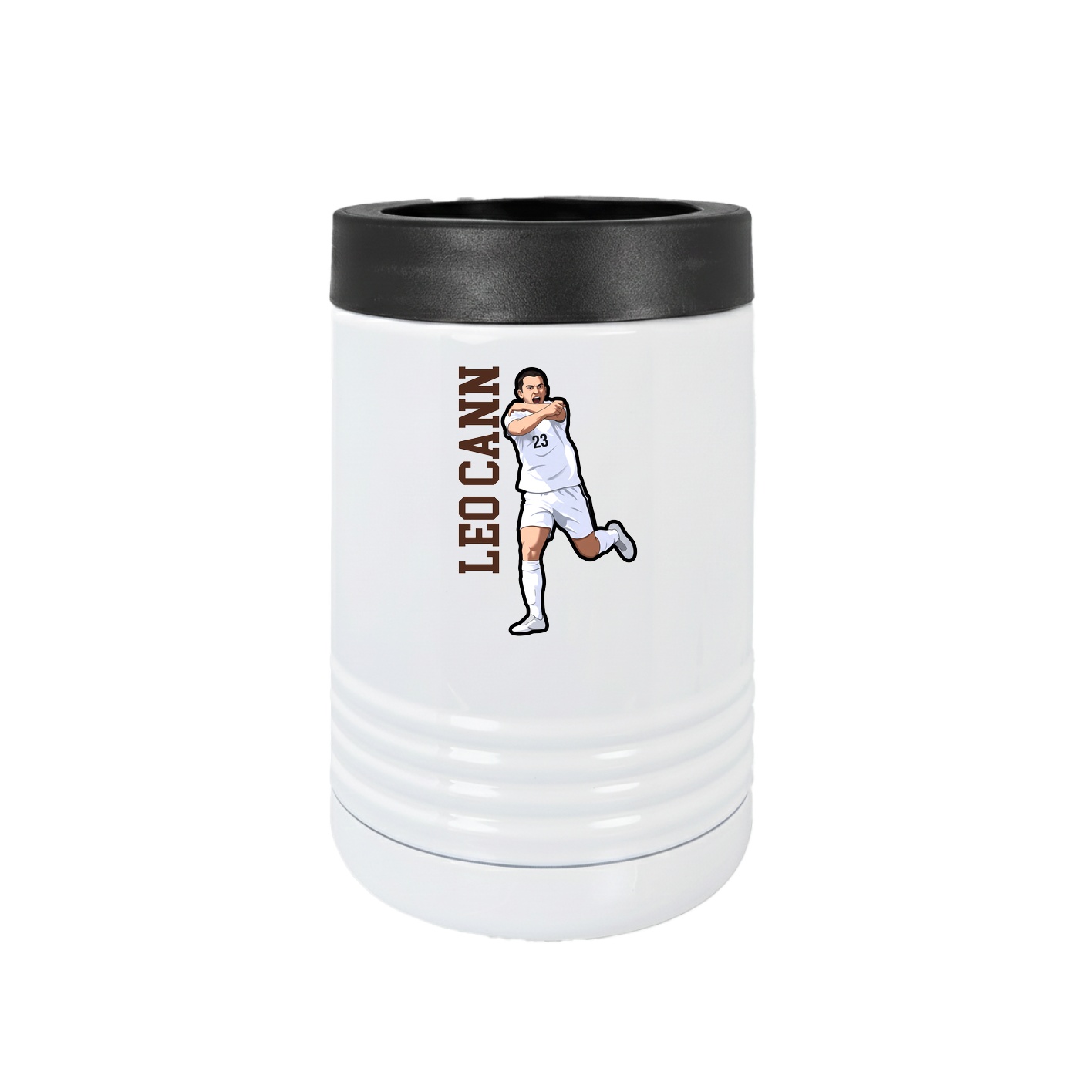 Beverage Holder — Name Vertical in White