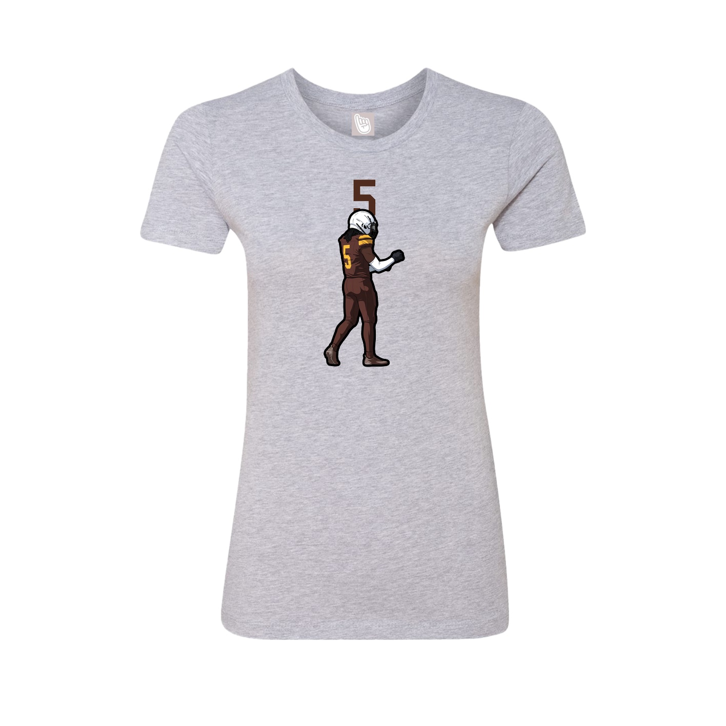 Fitted Women's Tee — Number Top in Grey