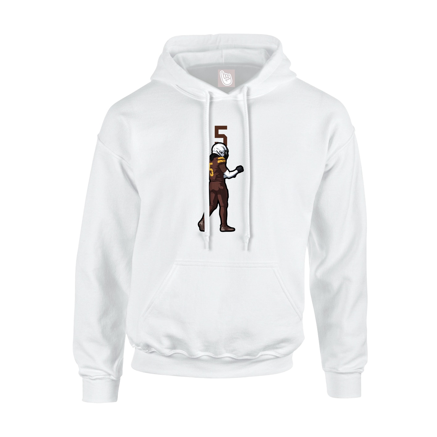 Youth Hoodie — Number Top in White